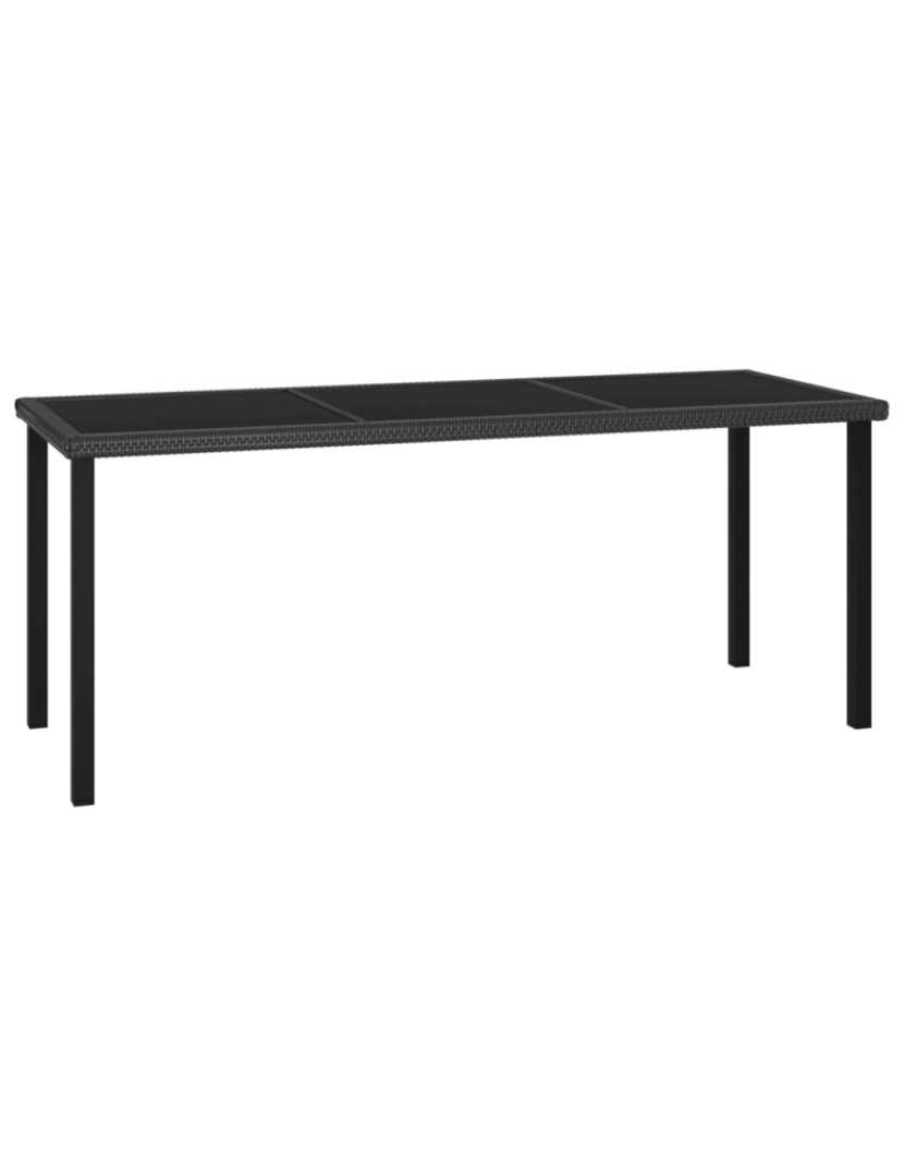 imagem de vidaXL Mesa de jantar jardim 180x70x73 cm vime PE preto2