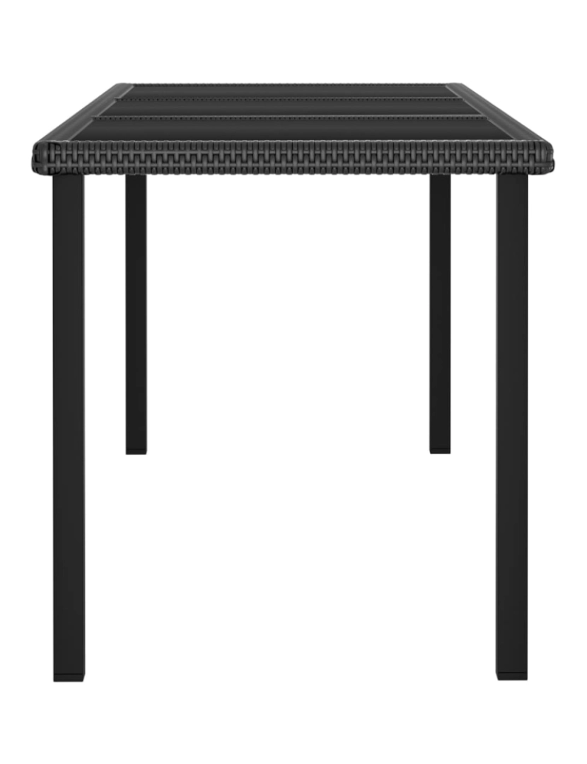 imagem de vidaXL Mesa de jantar jardim 180x70x73 cm vime PE preto4