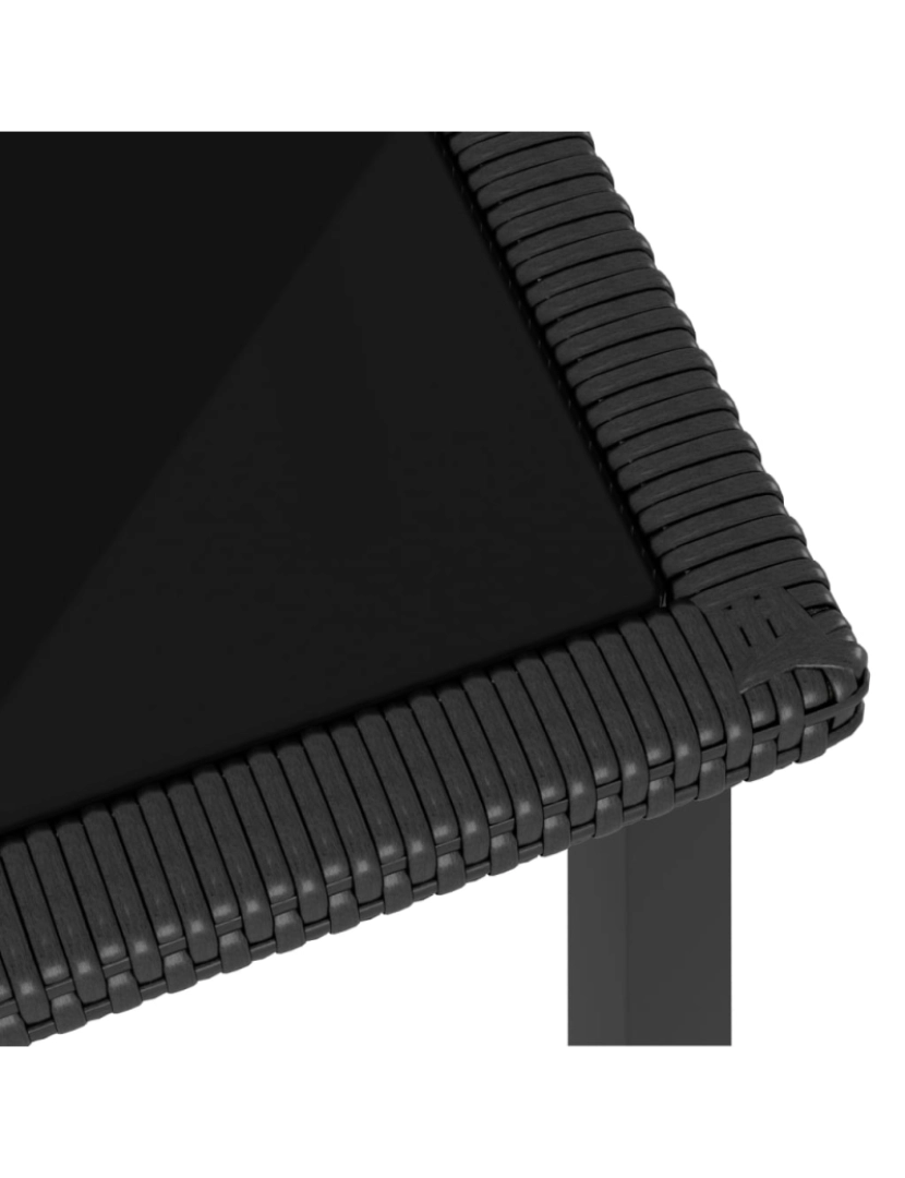 imagem de vidaXL Mesa de jantar jardim 180x70x73 cm vime PE preto5