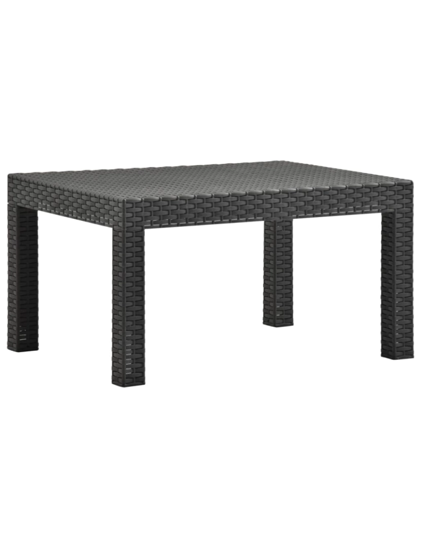 Vidaxl - vidaXL Mesa de jardim 58x58x41 cm vime PP antracite