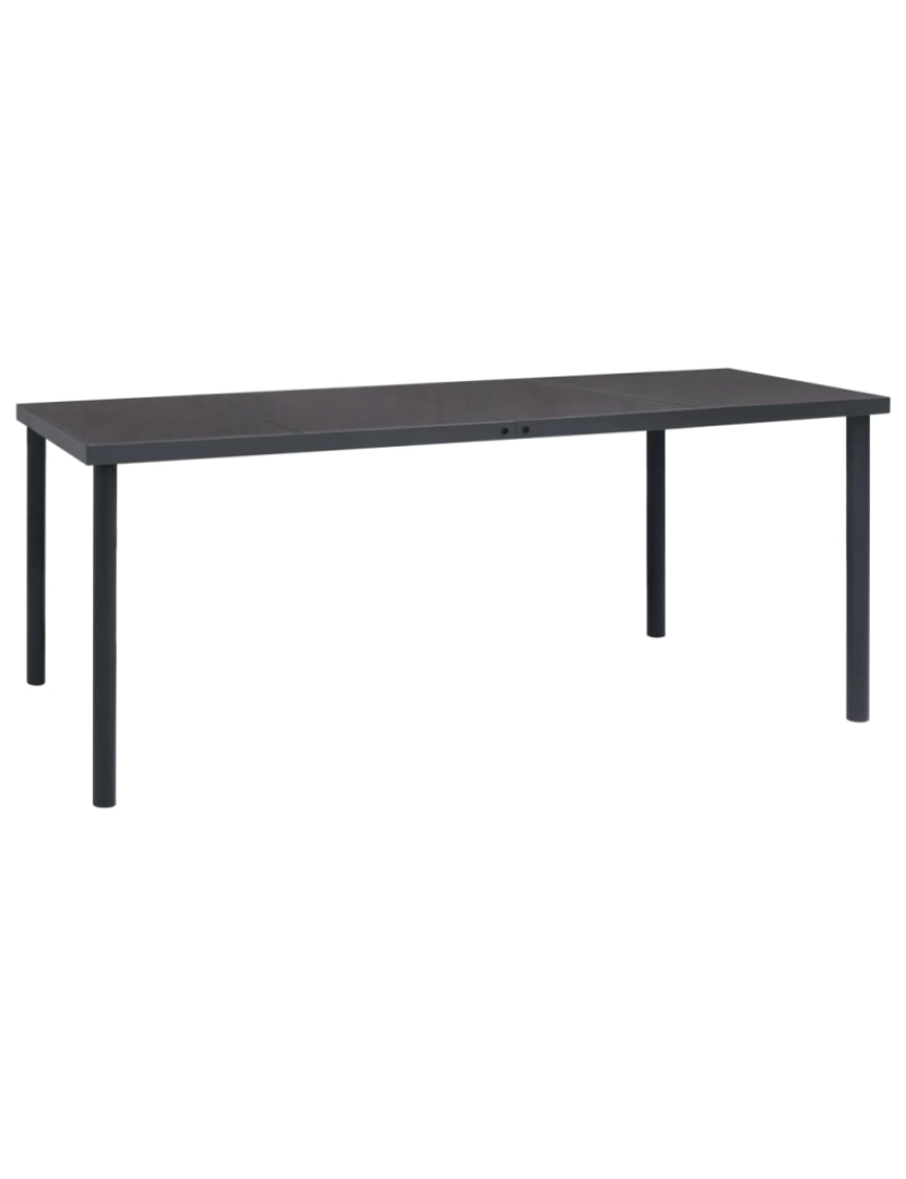 imagem de vidaXL Mesa de jantar para jardim 190x90x74 cm aço antracite2