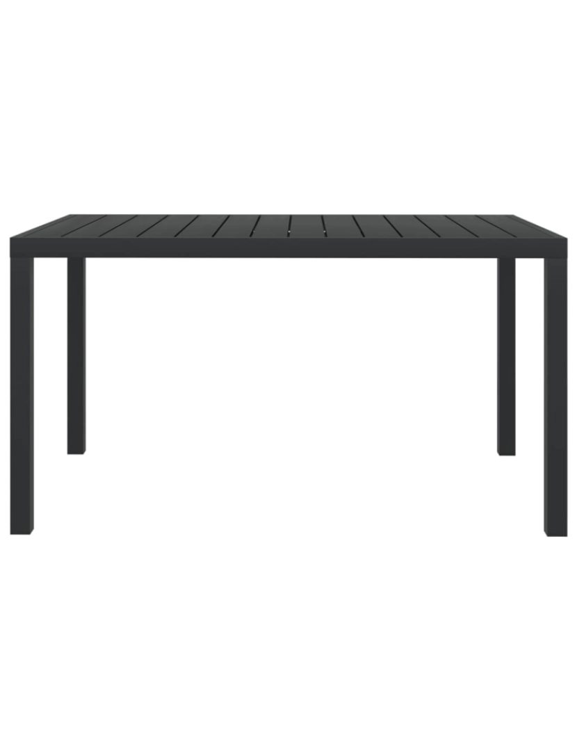 imagem de vidaXL Mesa de jardim em alumínio e WPC 150x90x74 cm preto3