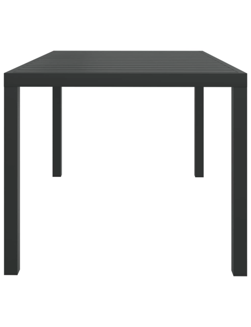 imagem de vidaXL Mesa de jardim em alumínio e WPC 150x90x74 cm preto4