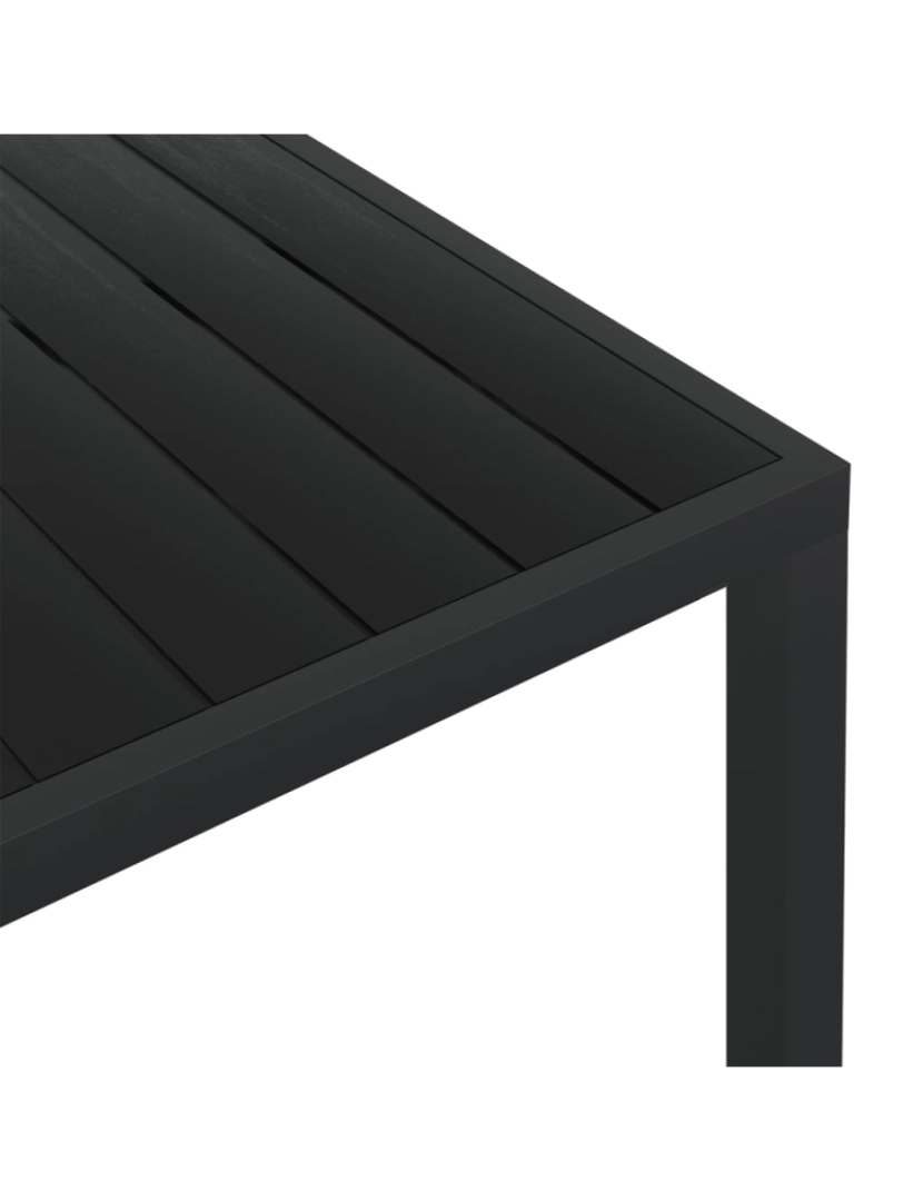 imagem de vidaXL Mesa de jardim em alumínio e WPC 150x90x74 cm preto5