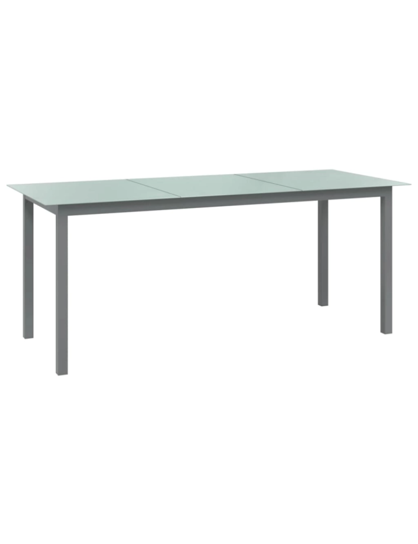 imagem de vidaXL Mesa de jardim em alumínio e vidro 190x90x74 cm cinzento-claro2