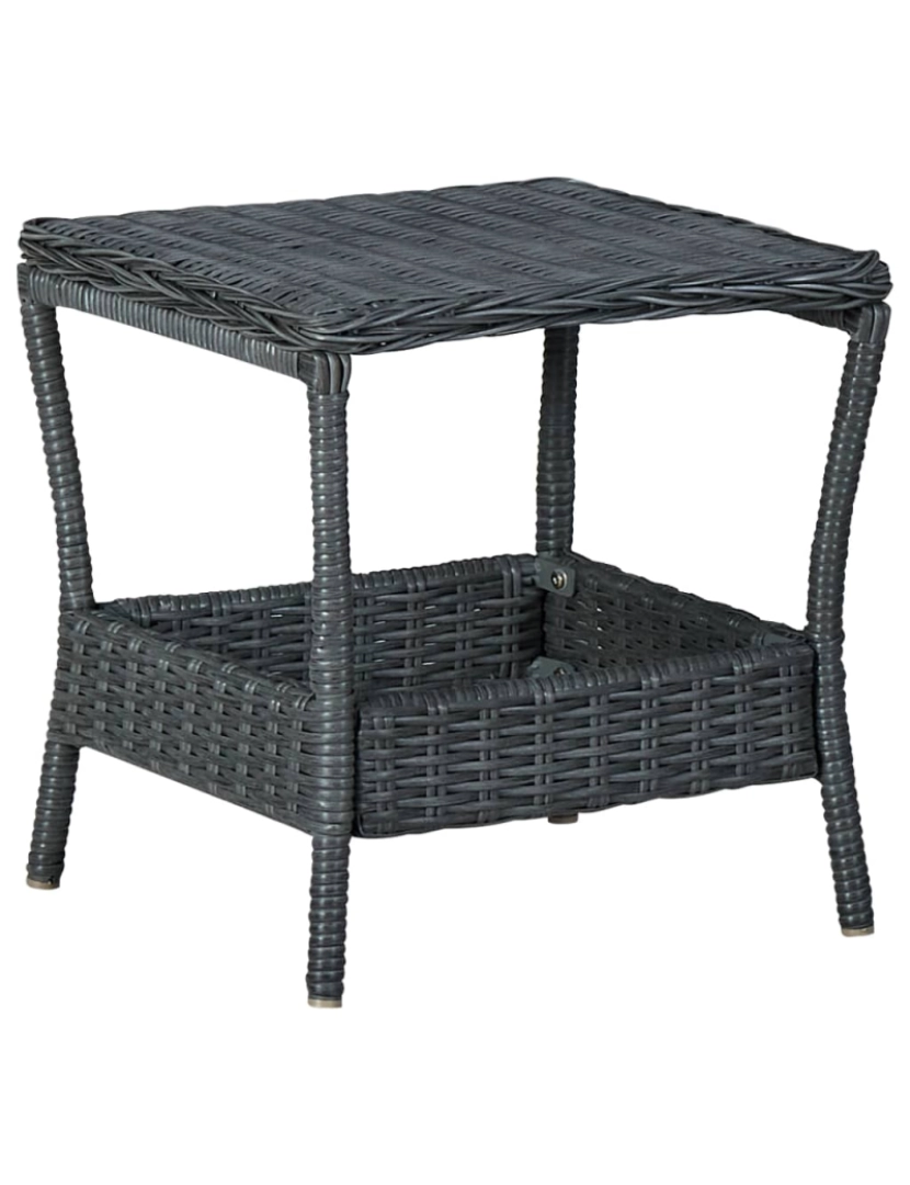 Vidaxl - vidaXL Mesa de jardim em vime PE 45x45x46,5 cm cinzento-escuro