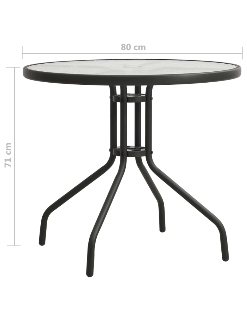 imagem de vidaXL Mesa de bistrô Ø80x71 cm aço antracite7