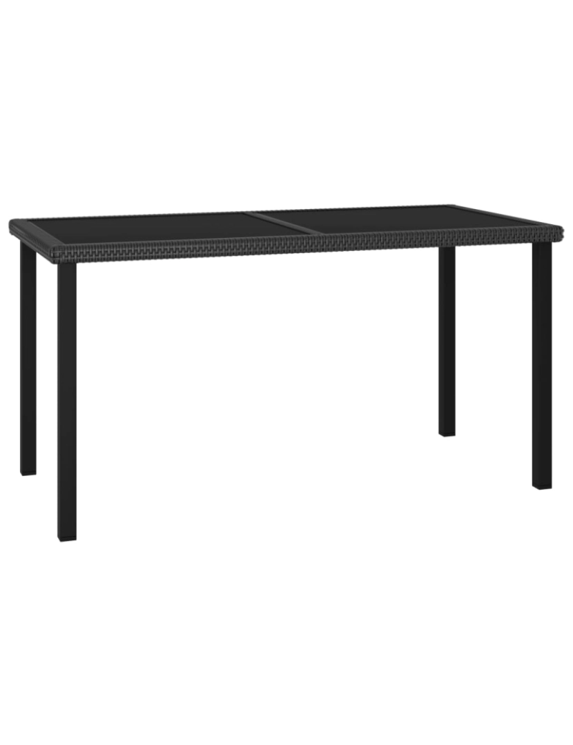 imagem de vidaXL Mesa de jantar jardim 140x70x73 cm vime PE preto2