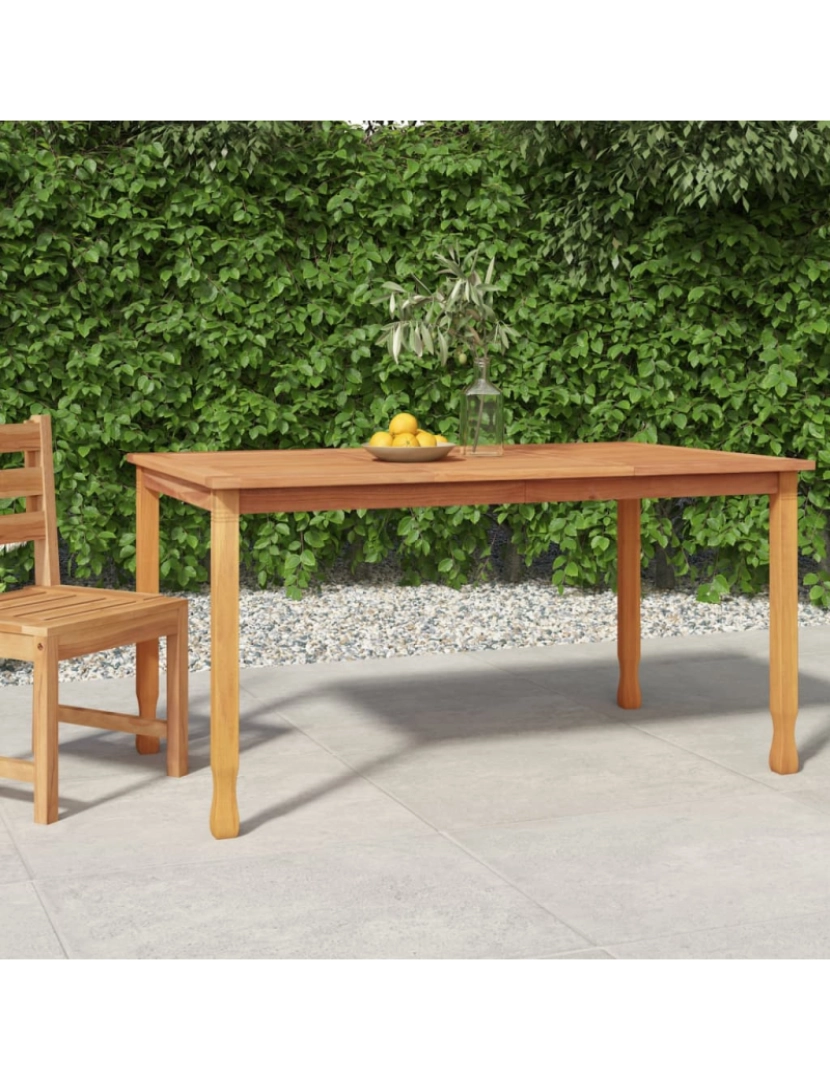 imagem de vidaXL Mesa de jantar p/ jardim 150x90x75 cm madeira de teca maciça2