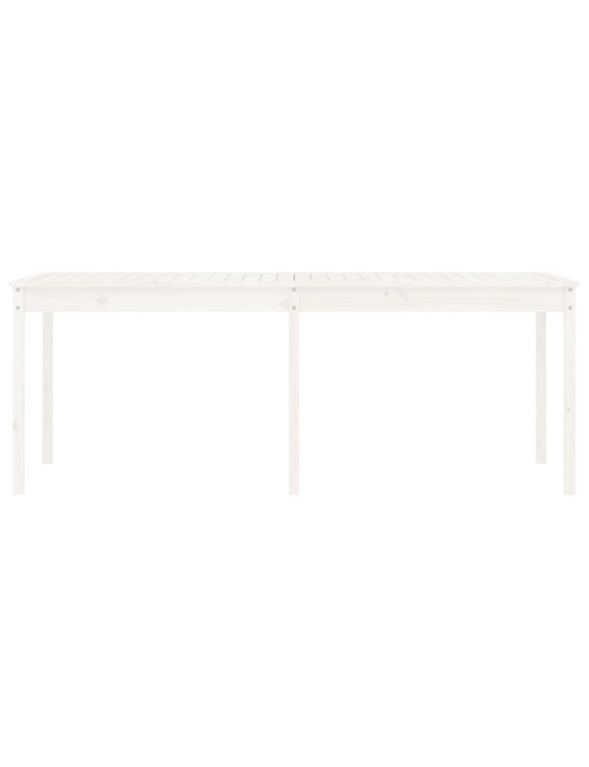 imagem de vidaXL Mesa de jardim 203,5x100x76 cm madeira de pinho maciça branco6