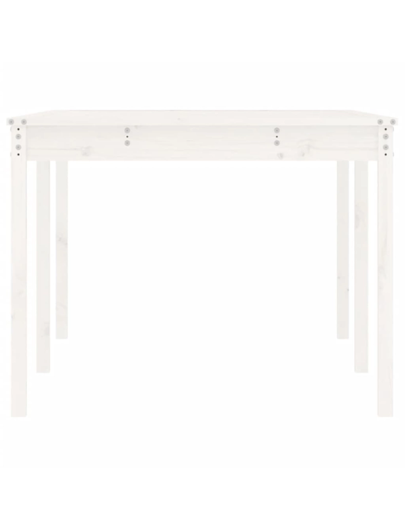 imagem de vidaXL Mesa de jardim 203,5x100x76 cm madeira de pinho maciça branco7