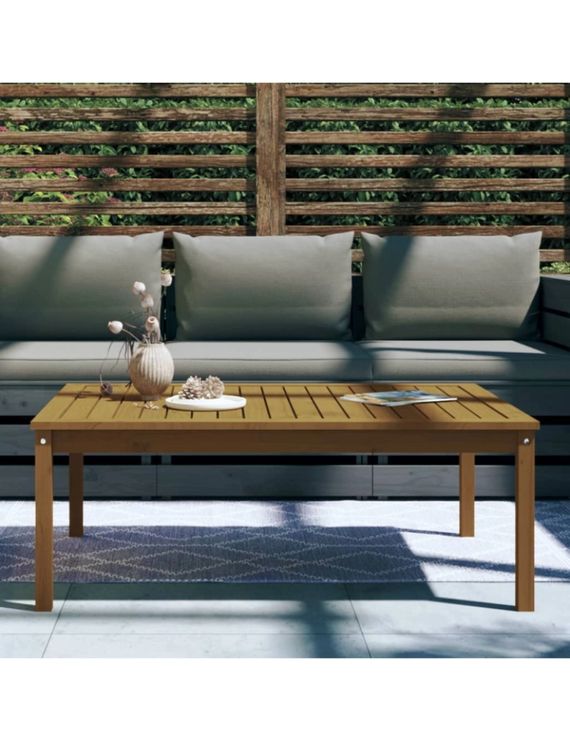 imagem de vidaXL Mesa de jardim 121x82,5x45 cm pinho maciço castanho-mel4