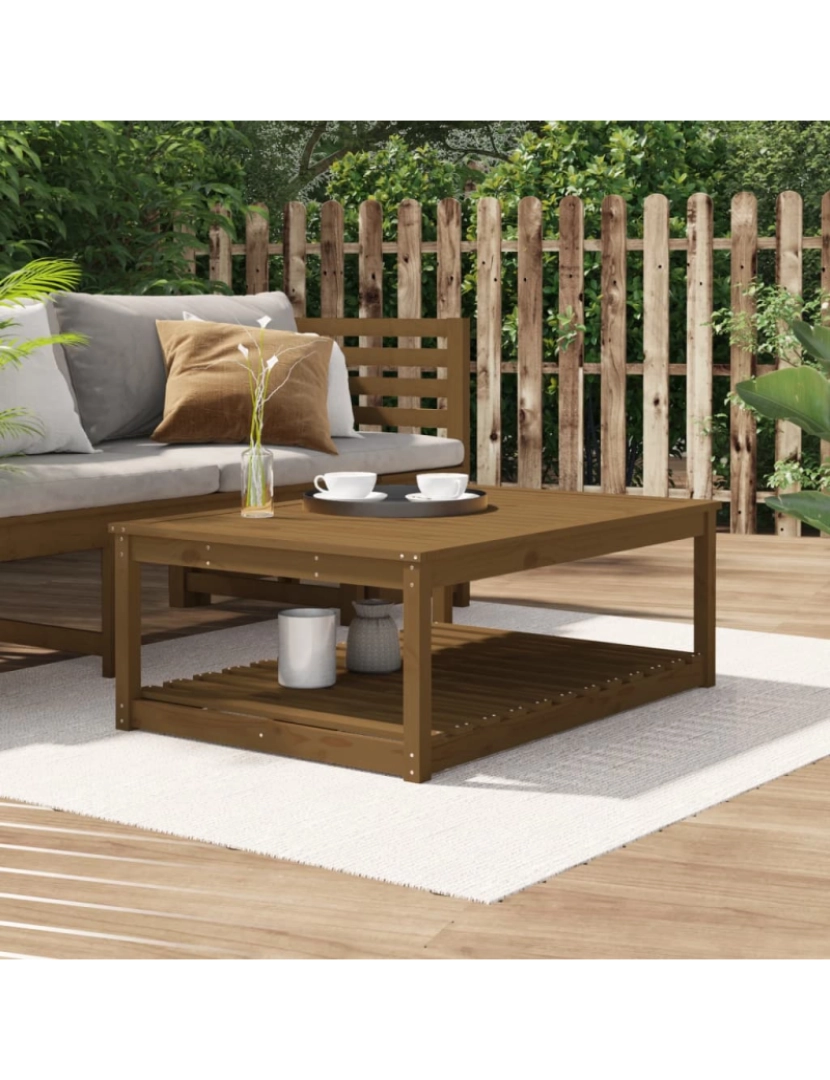 imagem de vidaXL Mesa de jardim 121x82,5x45 cm pinho maciço castanho-mel2