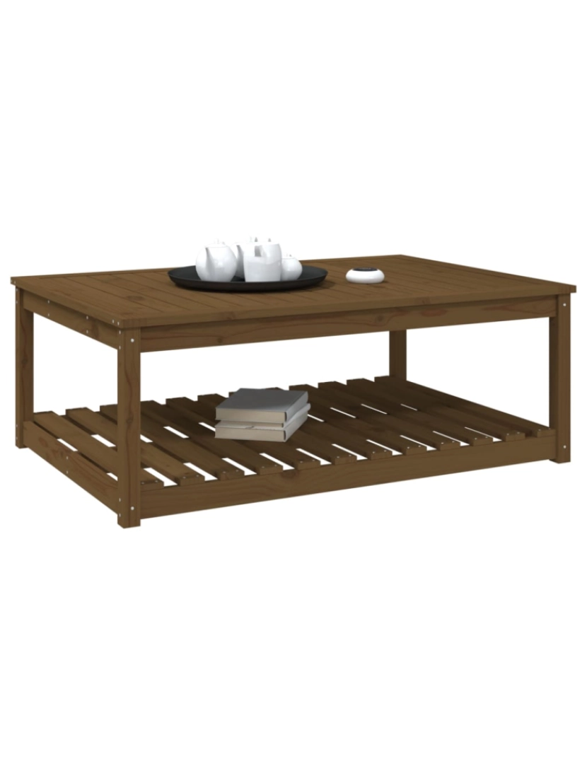 imagem de vidaXL Mesa de jardim 121x82,5x45 cm pinho maciço castanho-mel5