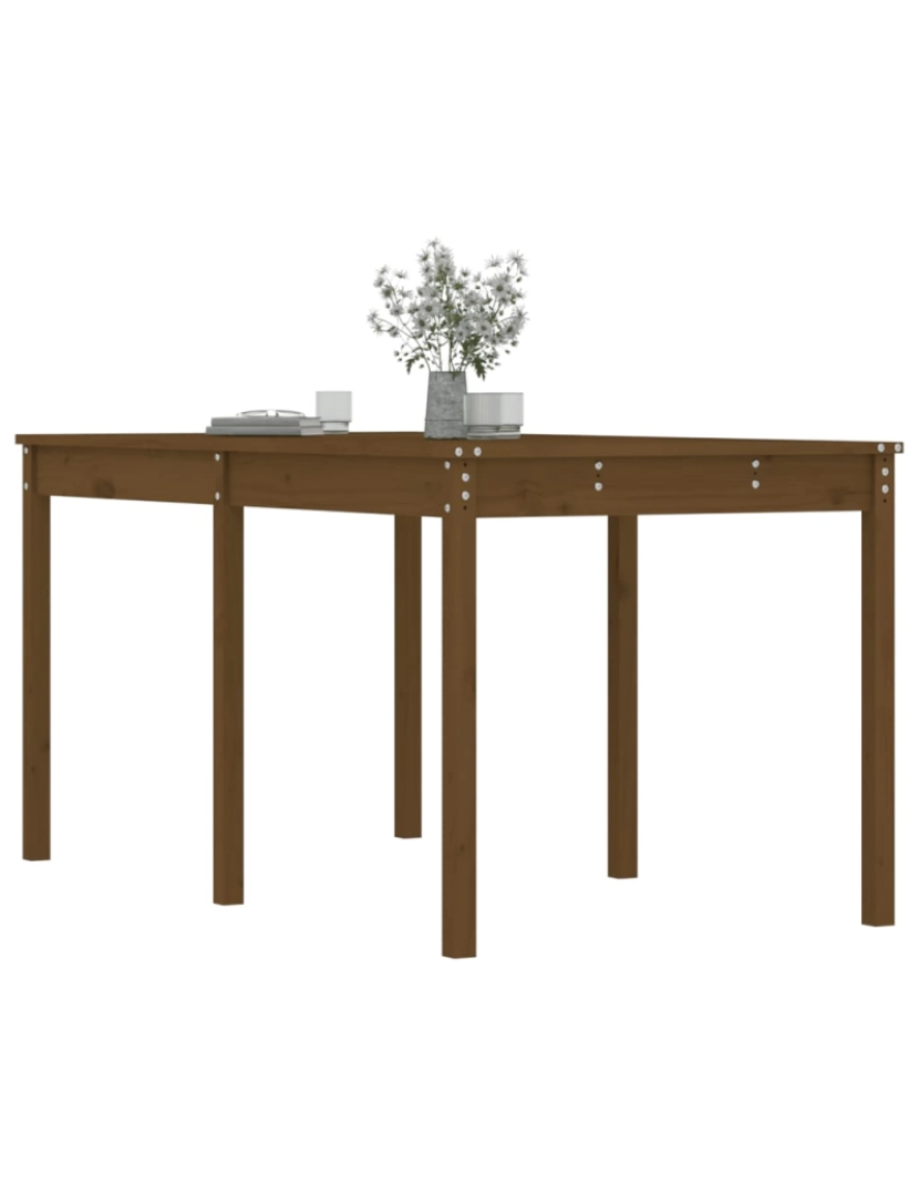 imagem de vidaXL Mesa de jardim 159,5x82,5x76 cm pinho maciço castanho-mel5