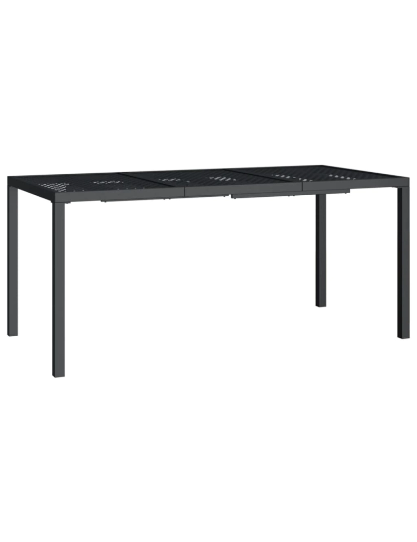 imagem de vidaXL Mesa de jardim 165x80x72 cm aço antracite1