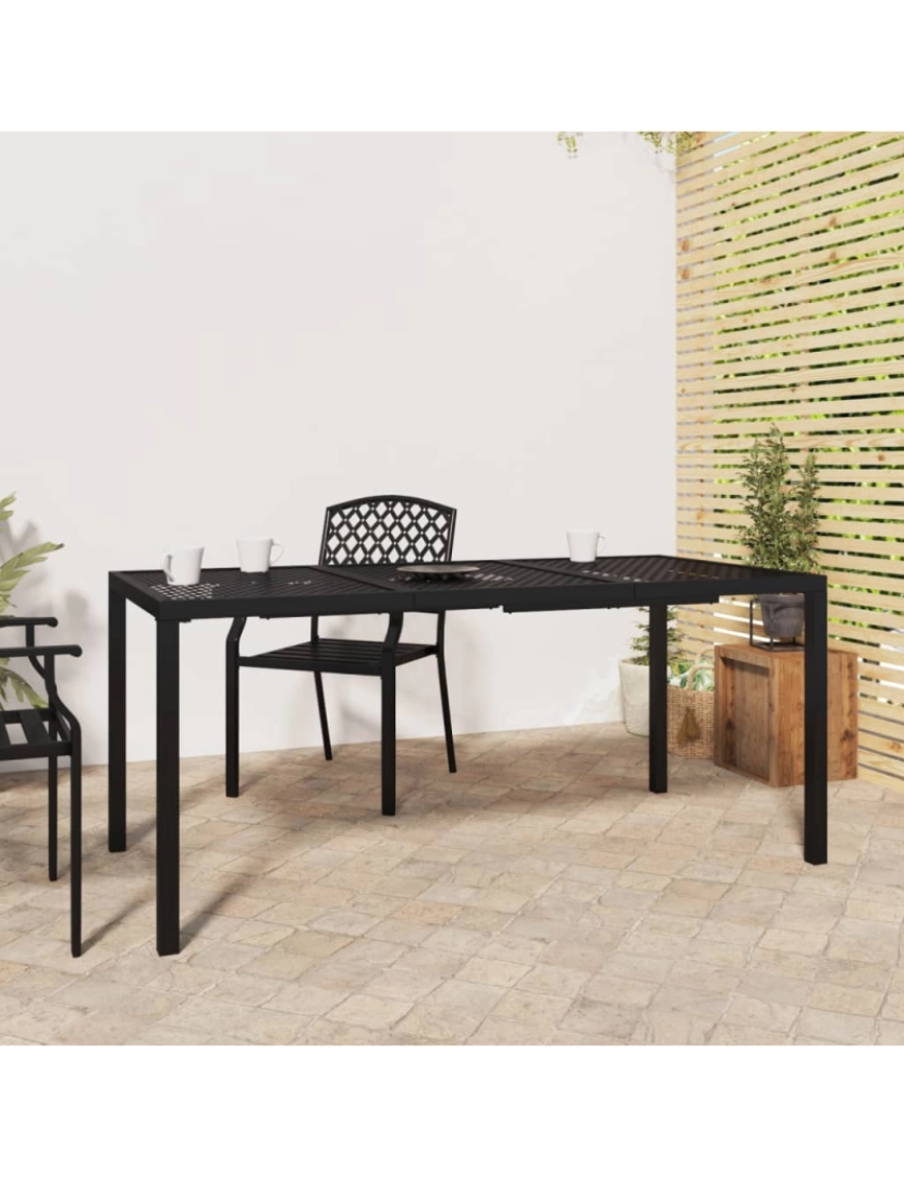 imagem de vidaXL Mesa de jardim 165x80x72 cm aço antracite2