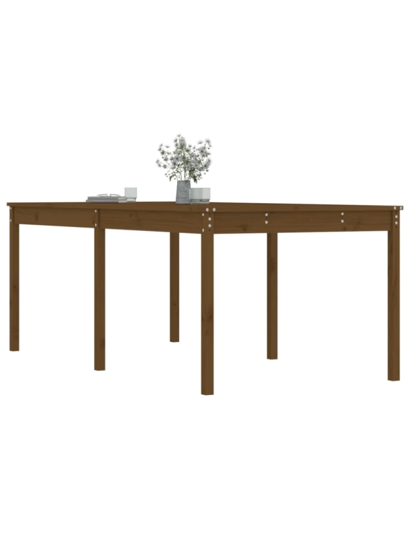 imagem de vidaXL Mesa de jardim 203,5x100x76 cm pinho maciço castanho-mel5