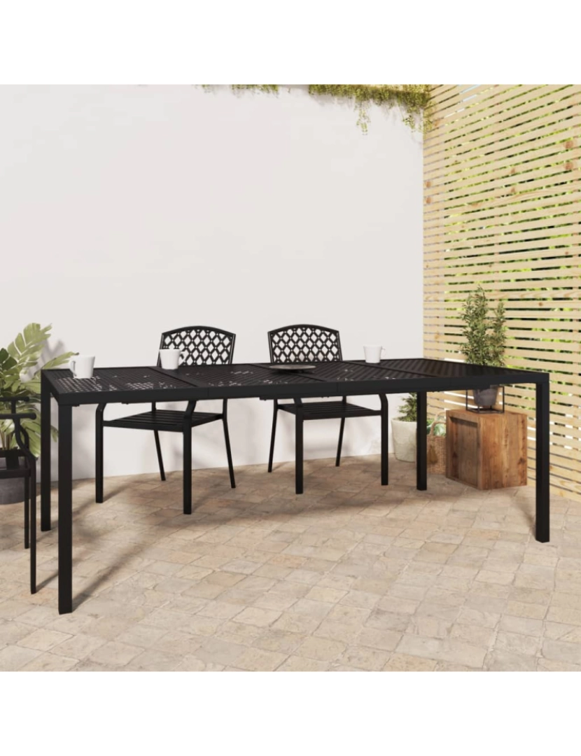 imagem de vidaXL Mesa de jardim 200x100x72 cm aço antracite2