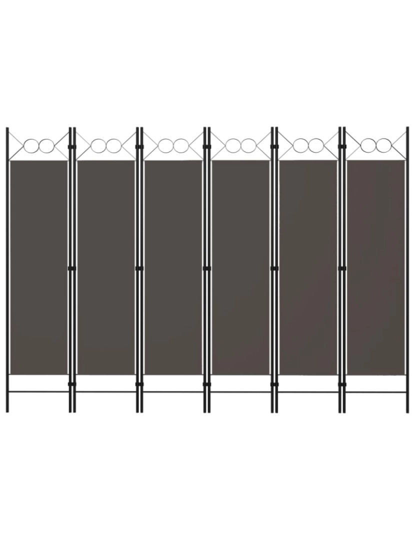 imagem de vidaXL Divisória/biombo com 6 painéis 240x180 cm antracite2