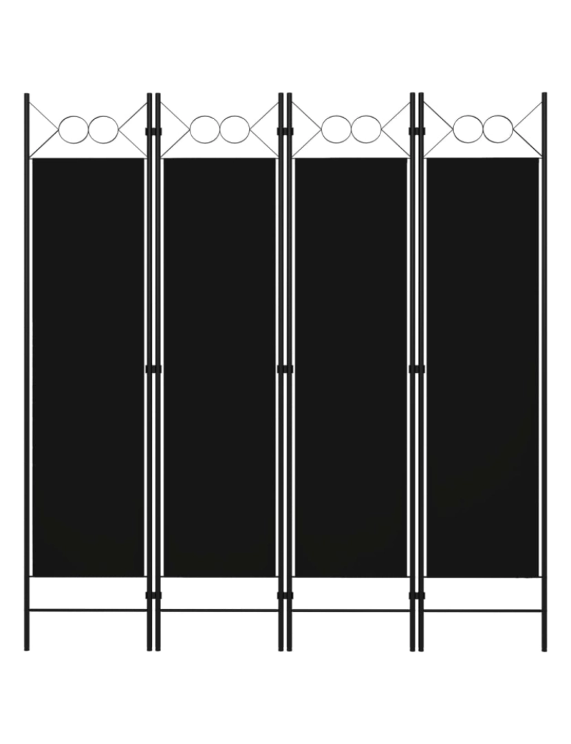 Vidaxl - vidaXL Divisória de quarto com 4 painéis 160x180 cm preto