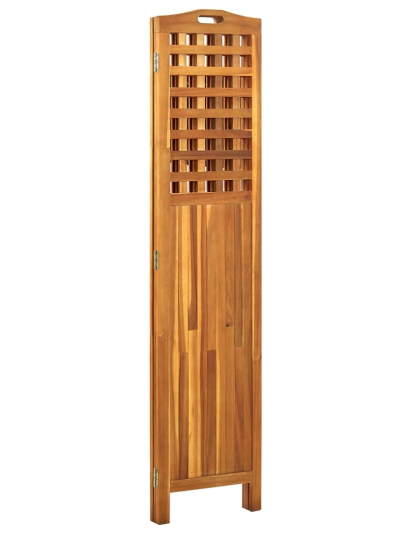 imagem de vidaXL Biombo com 3 painéis 121x2x170 cm madeira de acácia maciça5