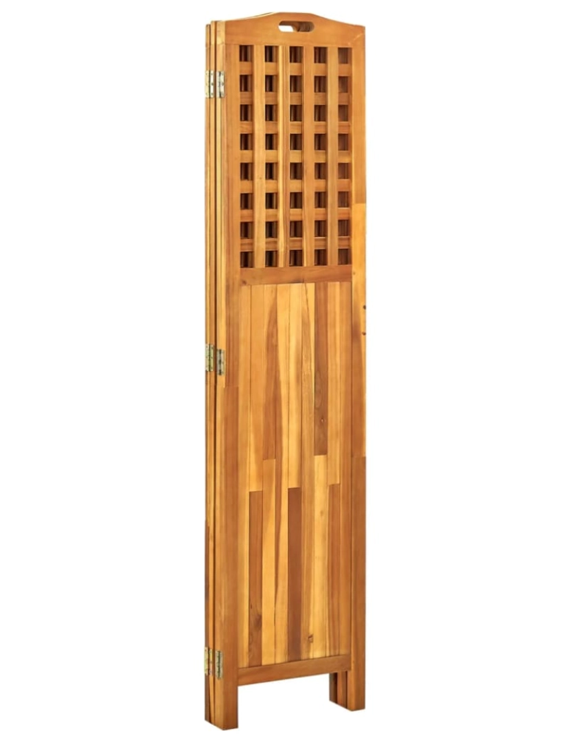 imagem de vidaXL Biombo com 4 painéis 161x2x170 cm madeira de acácia maciça5