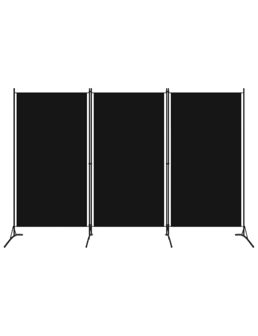 Vidaxl - vidaXL Divisória de quarto com 3 painéis 260x180 cm preto