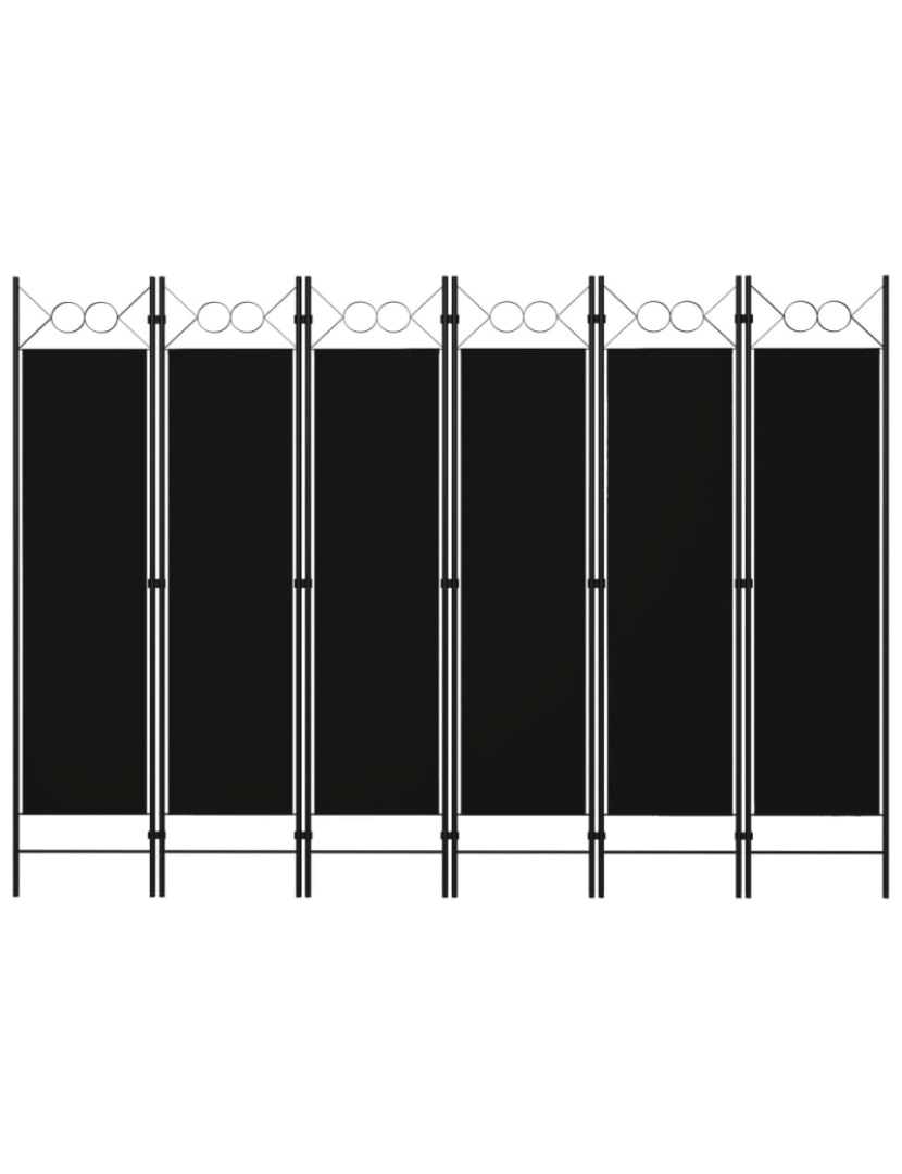 Vidaxl - vidaXL Divisória de quarto com 6 painéis 240x180 cm preto