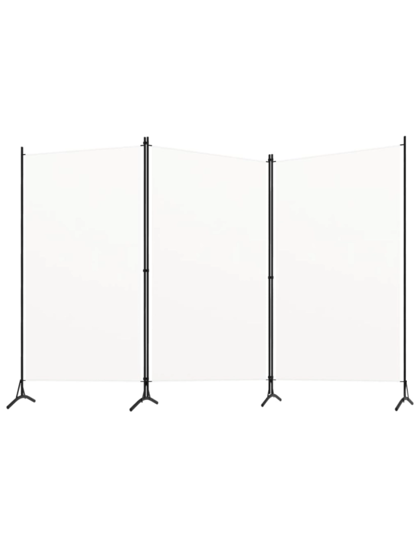 Vidaxl - vidaXL Divisória de quarto com 3 painéis 260x180 cm branco nata