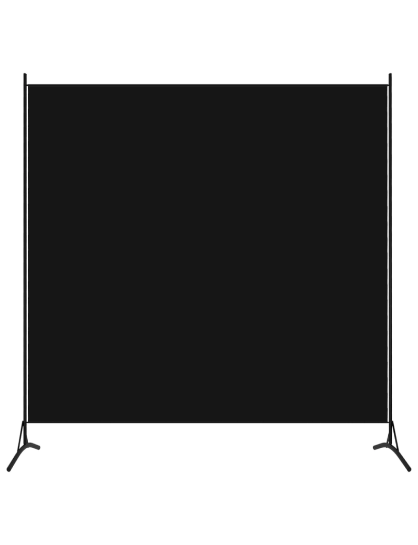 imagem de vidaXL Divisória com 1 painel 175x180 cm preto2