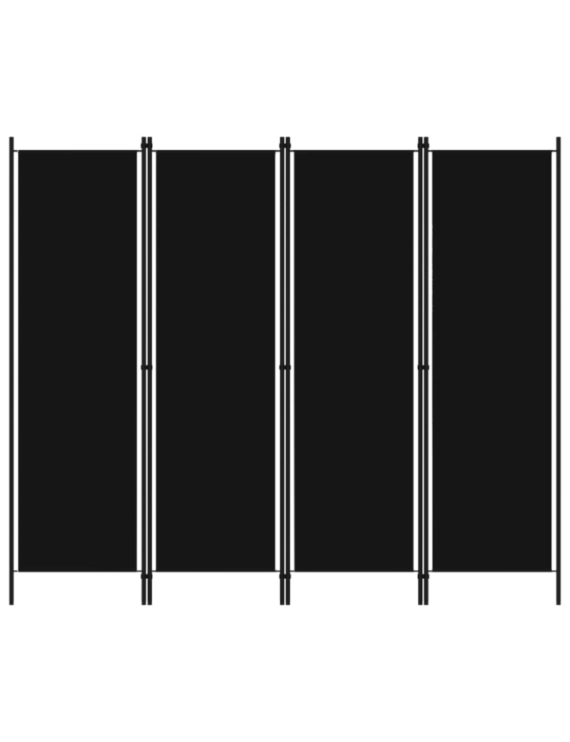 Vidaxl - vidaXL Divisória de quarto com 4 painéis 200x180 cm preto