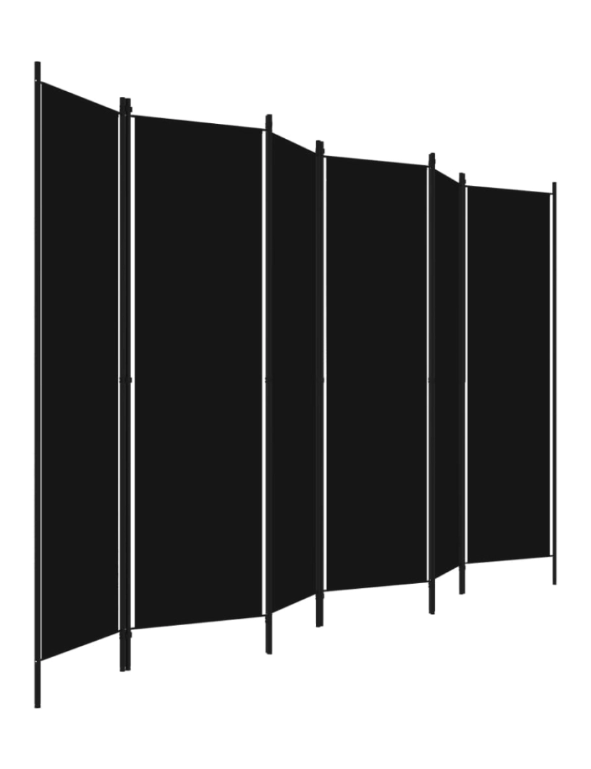 imagem de vidaXL Divisória de quarto com 6 painéis 300x180 cm preto4