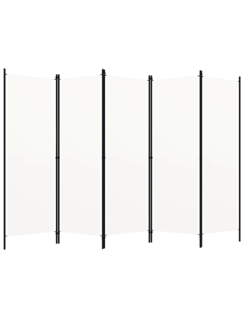 Vidaxl - vidaXL Divisória de quarto com 5 painéis 250x180 cm branco nata