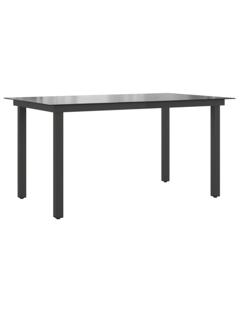 Vidaxl - vidaXL Mesa de jardim em alumínio e vidro 150x90x74 cm preto