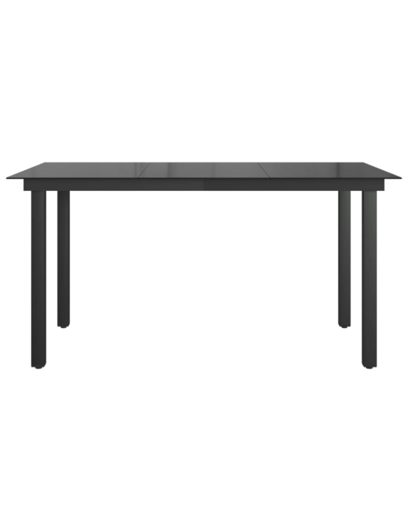 imagem de vidaXL Mesa de jardim em alumínio e vidro 150x90x74 cm preto6