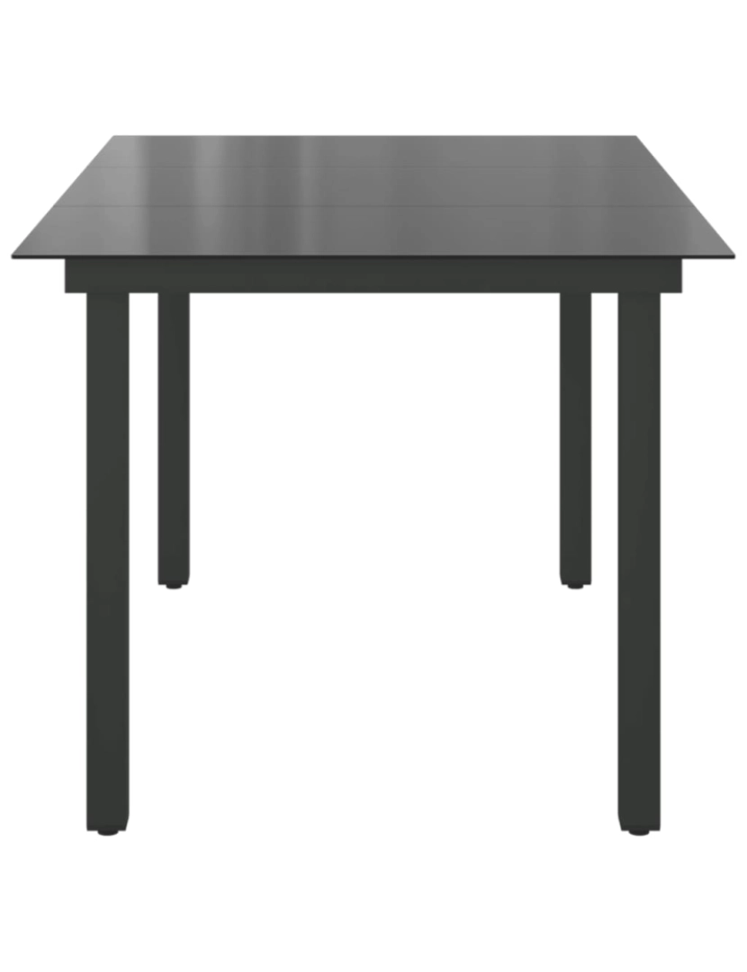 imagem de vidaXL Mesa de jardim em alumínio e vidro 150x90x74 cm preto7