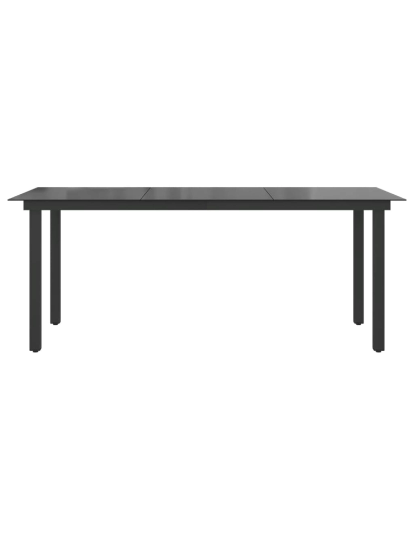 imagem de vidaXL Mesa de jardim em alumínio e vidro 190x90x74 cm preto6