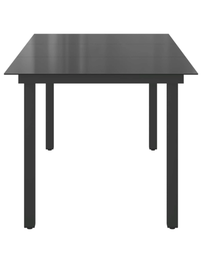 imagem de vidaXL Mesa de jardim em alumínio e vidro 190x90x74 cm preto7