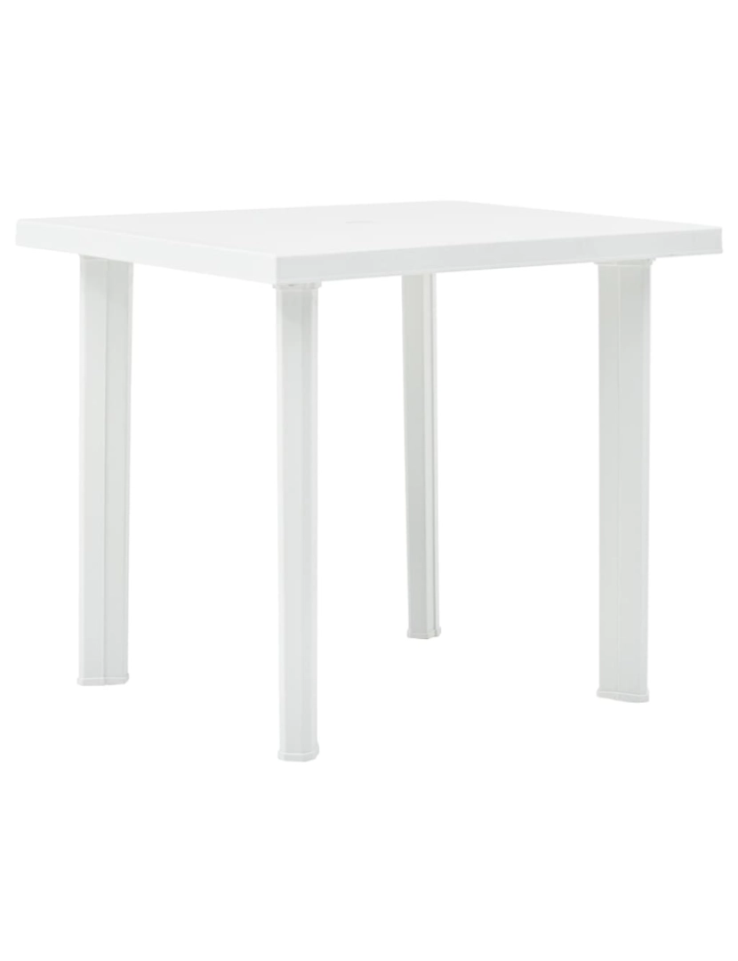 imagem de vidaXL Mesa de jardim 80x75x72 cm plástico branco2