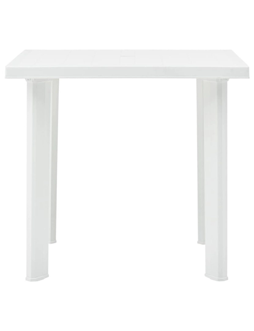 imagem de vidaXL Mesa de jardim 80x75x72 cm plástico branco3