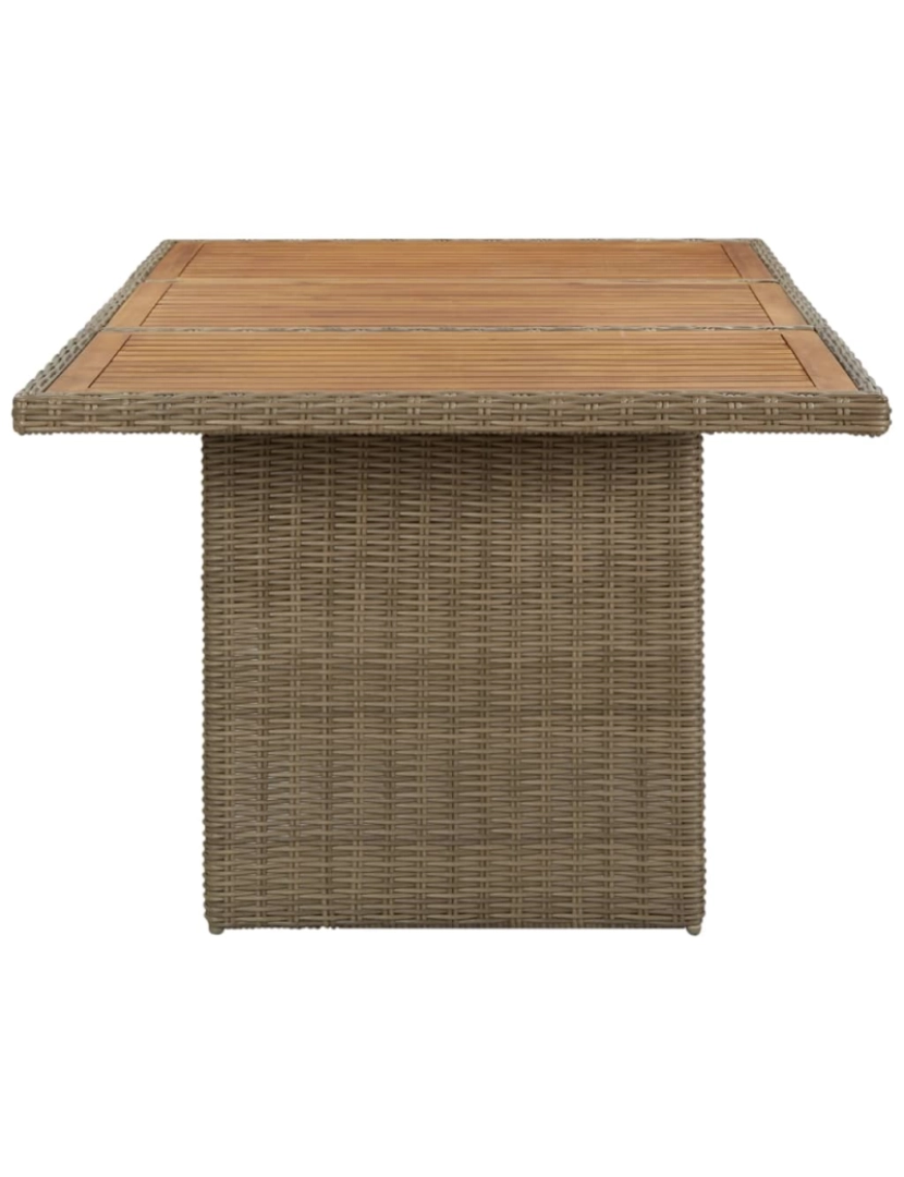 imagem de vidaXL Mesa de jantar jardim 200x100x74 cm vime PE castanho4