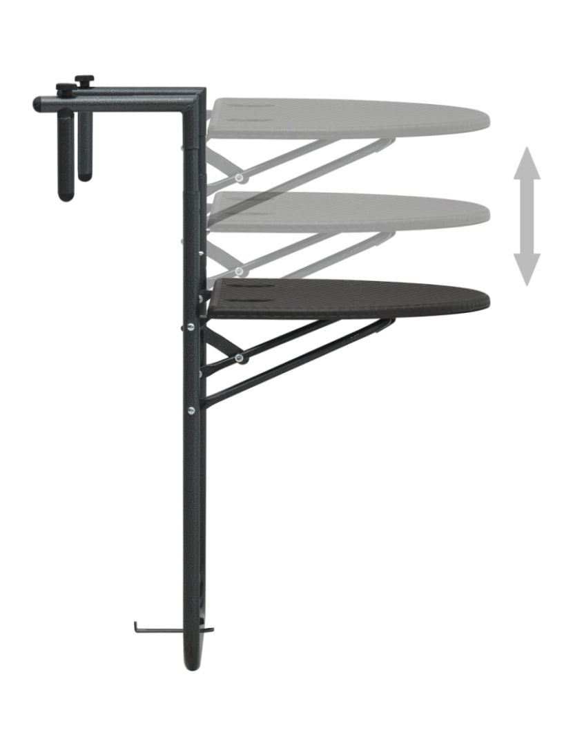 imagem de vidaXL Mesa varanda pendurar 60x64x83,5cm plástico aspe. vime castanho6