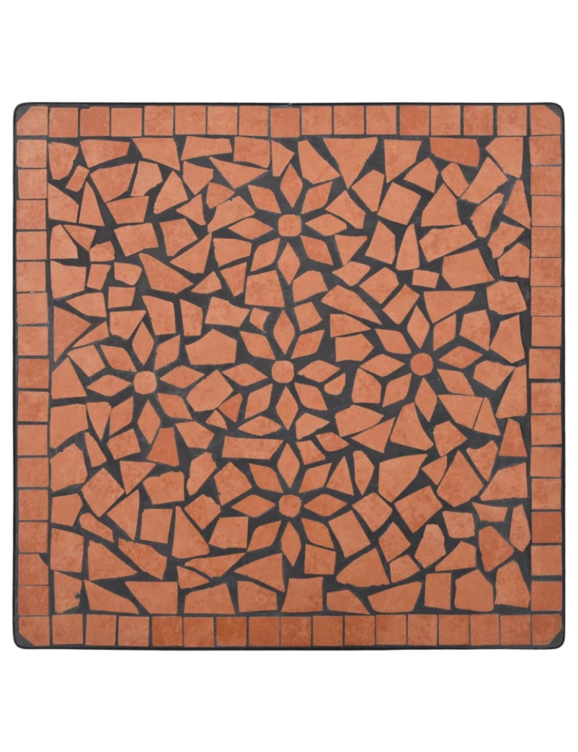 imagem de vidaXL Mesa bistrô em mosaico 60 cm cerâmica terracota8