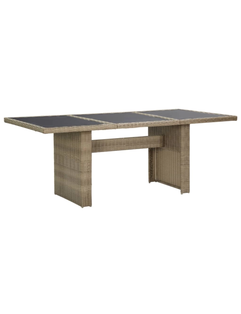 imagem de vidaXL Mesa de jantar jardim 200x100x74 cm vidro e vime PE castanho1