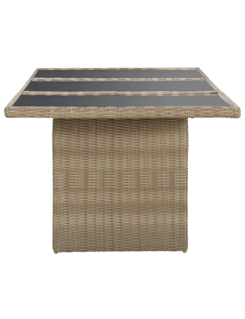 imagem de vidaXL Mesa de jantar jardim 200x100x74 cm vidro e vime PE castanho4