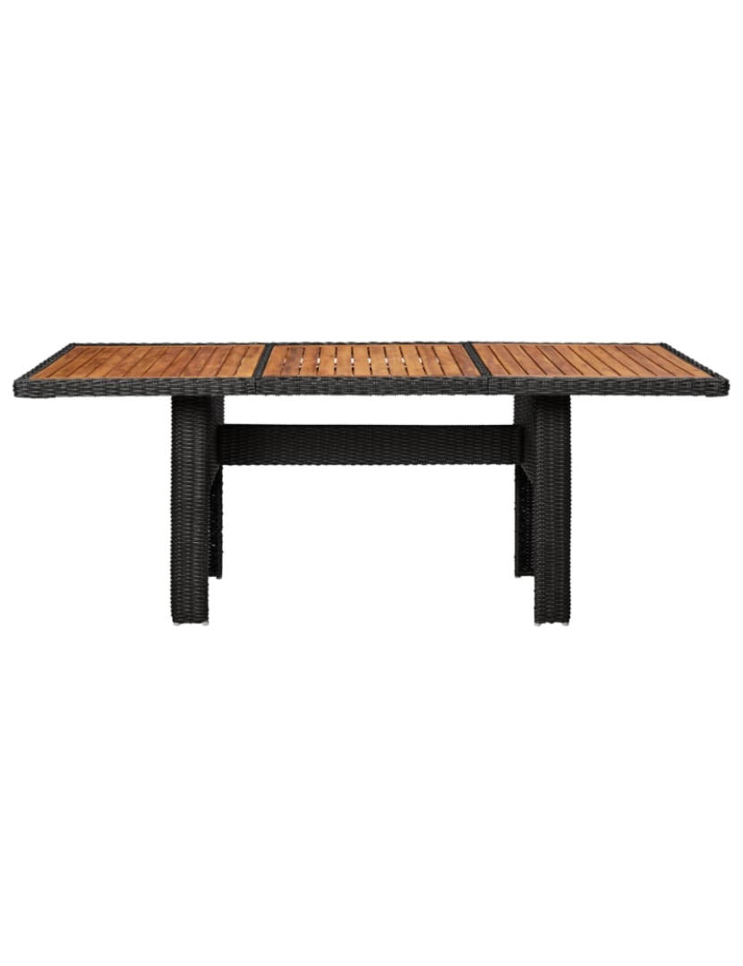 imagem de vidaXL Mesa de jantar jardim 200x100x74 cm vime PE preto3