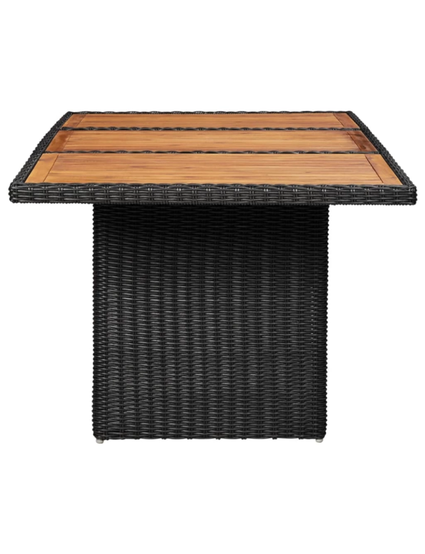 imagem de vidaXL Mesa de jantar jardim 200x100x74 cm vime PE preto4