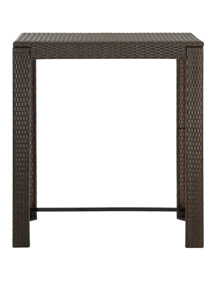 imagem de vidaXL Mesa de bar para jardim 100x60,5x110,5 cm vime PE castanho3