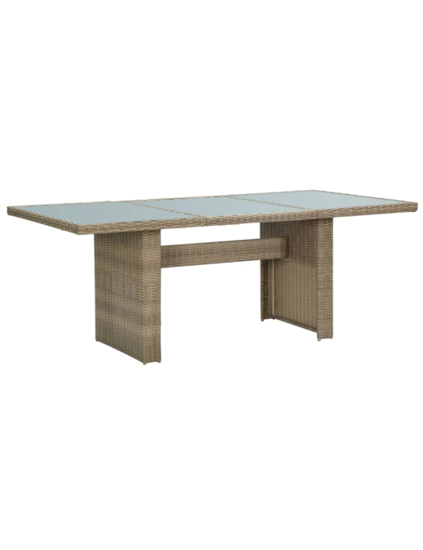 imagem de vidaXL Mesa de jantar jardim 200x100x74 cm vidro e vime PE castanho2